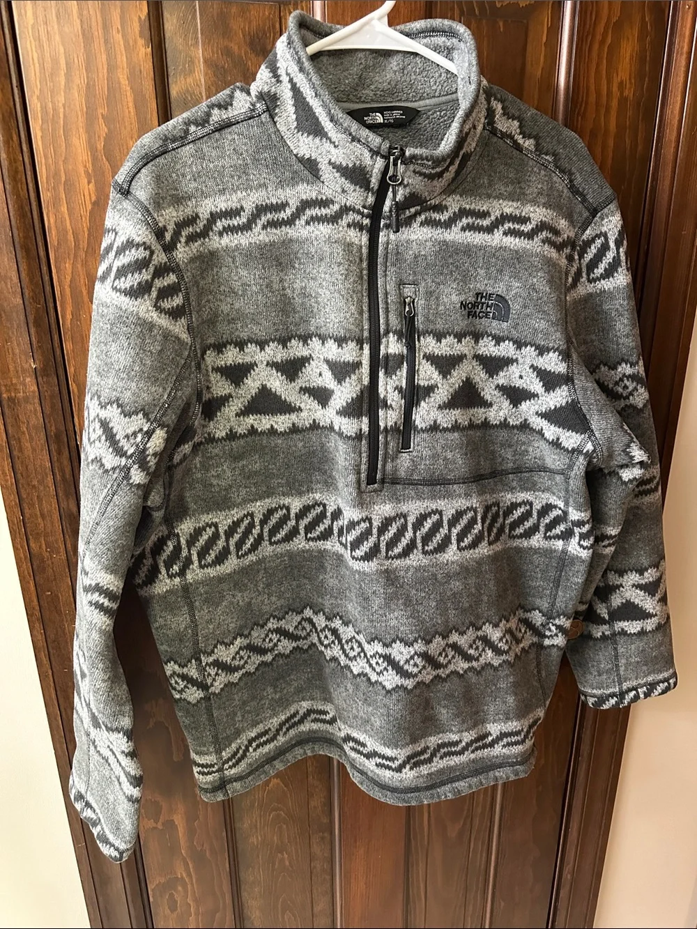 The North Face Men’s Gray Patterned Zip Pullover Sweater